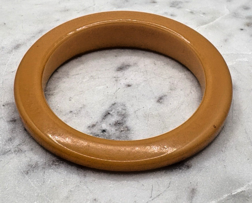 Vintage Bakelite Bangle Bracelet Butterscotch Egg Yolk Yellow Asymmetrical